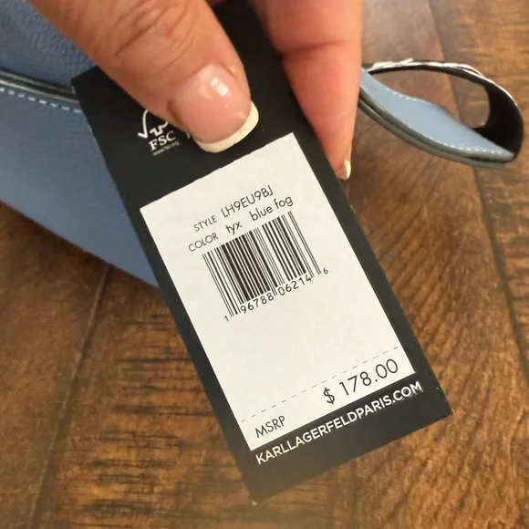 Karl Lagerfeld Blue Crossbody Bag with Logo Strap - Picture 7 of 7